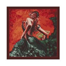 Tissu Carré Jacquard 48 X 48 Cm Danseuse - Distrifil