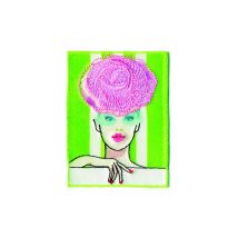 Ecussons Thermocollant Femme Pin Up 7 X 5 Cm - Mediac 002 Multicolore ( Chapeau Rose)