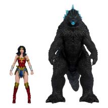 Dc Justice League Monsterverse Dc Multiverse - Pack De 2 Figurines Wonder Woman Vs. Atomic Blast Godzilla 18 Cm - McFarlane Toys