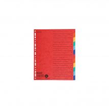 Intercalaires A4+ 12 Positions En Carte Recyclée - Couleurs Assorties - X 20 - Falken