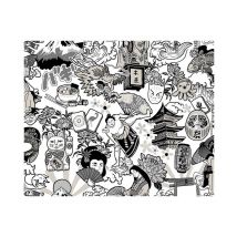 Tissu Coton Percale Chinois Darumagris Vendu Par 50 Cm - Distrifil