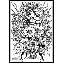 Tableau Velours A Colorier Bouquet De Fleurs Sericolor