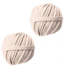 2 Bobines De Coton Cablé Pour Tissage Mural 50 M X Ø 2,5 Mm - Graine Creative