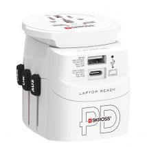 Skross Adaptateur De Voyage Pro Light 45w Usb Et Usb-c Power Delivery Universel Blanc