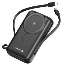 Swissten Powerbank Magsafe 20000mah Câbles Usb-c + Lightning Intégrés Écran Lcd Noir