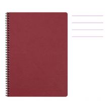 Cahier - A4 - 21x29,7cm - Lignes - 100 Pages - Couverture Rouge - Spirale - Clairefontaine