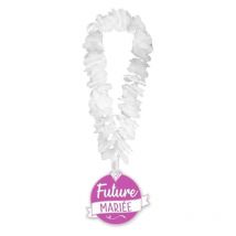 Collier De Fleurs Blanches - Déguisement - Evjf - Future Mariée - Enterrement Vie Jeune Fille - Sudio