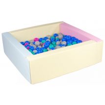 Piscine À Balles Carrée Avec 200 Balles - Rose, Bleu, Jaune (pastel)/bleu, Rose, Gris, Turquoise - Velinda