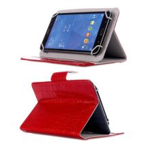 Housse Universelle Simili Peau Crocodile Tablette 7 Pouces Rabat Pression Rouge Yonis - Yonis