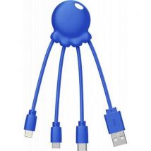 Xoopar Câble 3 En 1 Octopus Usb A/micro Usb & Usb C & Lightning 0,1m Bleu - Xoopar