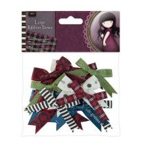 13 Grands Noeux En Tissu Pour Scrapbooking Et Couture Santoro 205 - Dovecraft