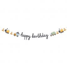 Guirlande Happy Birthday Engins De Chantier - 2m - PartyDeco
