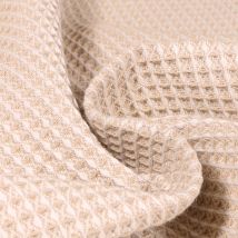 Tissu Nid D'Abeille Lourd Bicolore Beige Clair - Au Mètre - Craftine