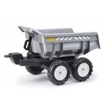 Remorque Basculante Super Dumper Avec 4 Roues Tout Terrain - Gris - Adaptable À L'Ensemble Des Tracteurs Falk 3/7 Ans - 100% Fabriqué En France - Falk