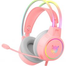 Onikuma X15 Pro Casque Gaming Rgb Micro Haute Sensibilité - Rose - Onikuma