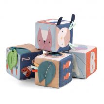 Blocs Souples Pour Bébé Woodland (4pcs) - Sebra