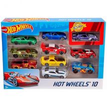 Coffret De 10 Vehicules Hot Wheels - Mattel - 54886 - Petites Voitures Metal - Hot Wheels