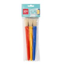 Pinceaux Jumbo En Plastique Pointe Ronde 3 U. - Apli