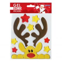 Stickers Gel Noël Pour Fenêtre - Renne À La Fenêtre - Global Gift