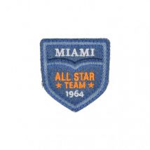 Ecusson Thermocollant Equipe Miami Denim Clair 4,5cm X 5,5cm - MyMercerie