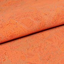 Tissu Liège Teinté Sur Fond Orange - Craftine