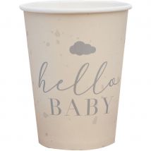 8 Gobelets Hello Baby - Ginger Ray
