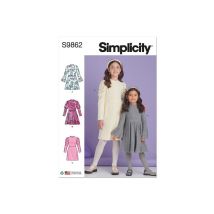 Patron Simplicity 9862 - Robes En Tricot Pour Enfants Et Filles Taille - Fr 3-6