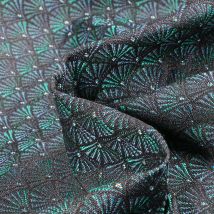Tissu Jacquard Arcade Vert Émeraude - Au Mètre - Craftine