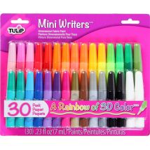 Lot De 30 Mini Stylos 7 Ml - Peinture Textile 3d Tulip - Multicolore - Permanente.