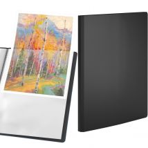 Display Book - Classeur D'Affichage À Grande Capacité En Noir Au Format A4 Avec 50 Pochettes - En Polypropylène Résistant- Acropaq