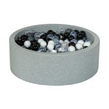 Piscine À Balles Aire De Jeu + 450 Balles Noir, Blanc, Transparent, Gris - Velinda