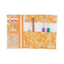Kit Couture Diy - Pochette Rangement Crochets Orange X Liberty Fabrics
