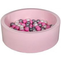 Piscine À Balles Aire De Jeu + 150 Balles Rose Perle, Rose Clair, Argent - Velinda