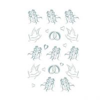 Transfert Rub-on Symboles Mariage Argent - Royal