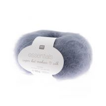 Fil À Tricoter Essentials Super Kid Mohair Loves Silk: Luxe, Douceur Et Créativité - 25gr - Rico Design 41 Bleu Fumé
