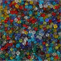 Perles Rocaille Multicolores Transparent Ø 4 Mm - 130 G - Creotime