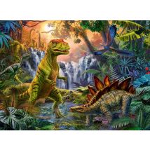 Puzzle Xxl L'Oasis Des Dinosaures 100 Pieces - Ravensburger Collection Dino Et Prehistoire - 128884 - Ravensburger