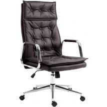 Chaise De Bureau Sotira Cuir Véritable Brun - Ovegna