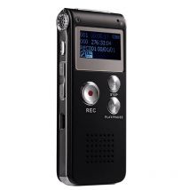 Dictaphone Professionnel Usb 8gb Avec Enregistreur Vocal, Lecteur Mp3 Wav Et Fonction Var Rom 4 Go Noir Yonis - Yonis