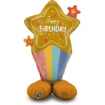 Ballon Géant Etoiles Happy Birthday - Grabo