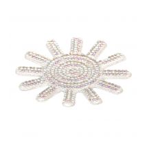 Motif Soleils Perles Thermocollant 65mm Argent - MyMercerie