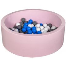 Piscine À Balles Aire De Jeu + 150 Balles Rose Blanc,bleu,gris - Velinda
