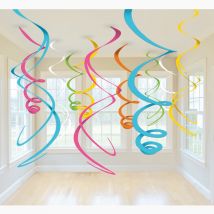 12 Guirlandes Spirales 5 Couleurs - Amscan