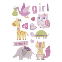 3d Sticker En Papier Bébé, Rose Layette, 15 Pces, Avec Effets, - Rayher