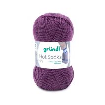 Laine À Chaussettes À Tricoter Hot Socks Uni - Grundl - Certifiée Oeko-tex 60 Violet - Gründl