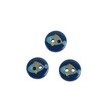 Lot De 3 Boutons 2 Trous Enfant Poisson - My mercerie