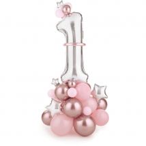 Kit Arche De Ballons 1 An - Rose - PartyDeco