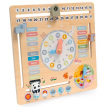Jouet Éducatif Bois, Calendrier Anglais 6en1 - Apprendre Mois, Jours, Semaines, Saisons Et Météo - Mamabrum