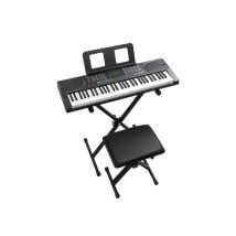 Lalaho - Kit Complet - Piano Numérique 61 Touches Noir - Stand Banc Écran Lcd Midi Bluetooth