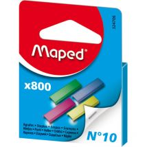 Agrafes - N°10 - Métal - Colorés - Boîte De 800 Unités - Maped